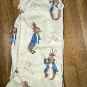 Easter White and Blue Bunny Blanket 60x70